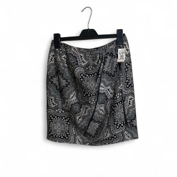Anne Klein Skirt Sz 14 100% Wool Geometric Patterned Vintage Career Wrap Pleated - Picture 1 of 5